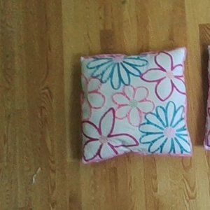 2  Jillian closet flower pillows